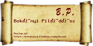 Bokányi Piládész névjegykártya